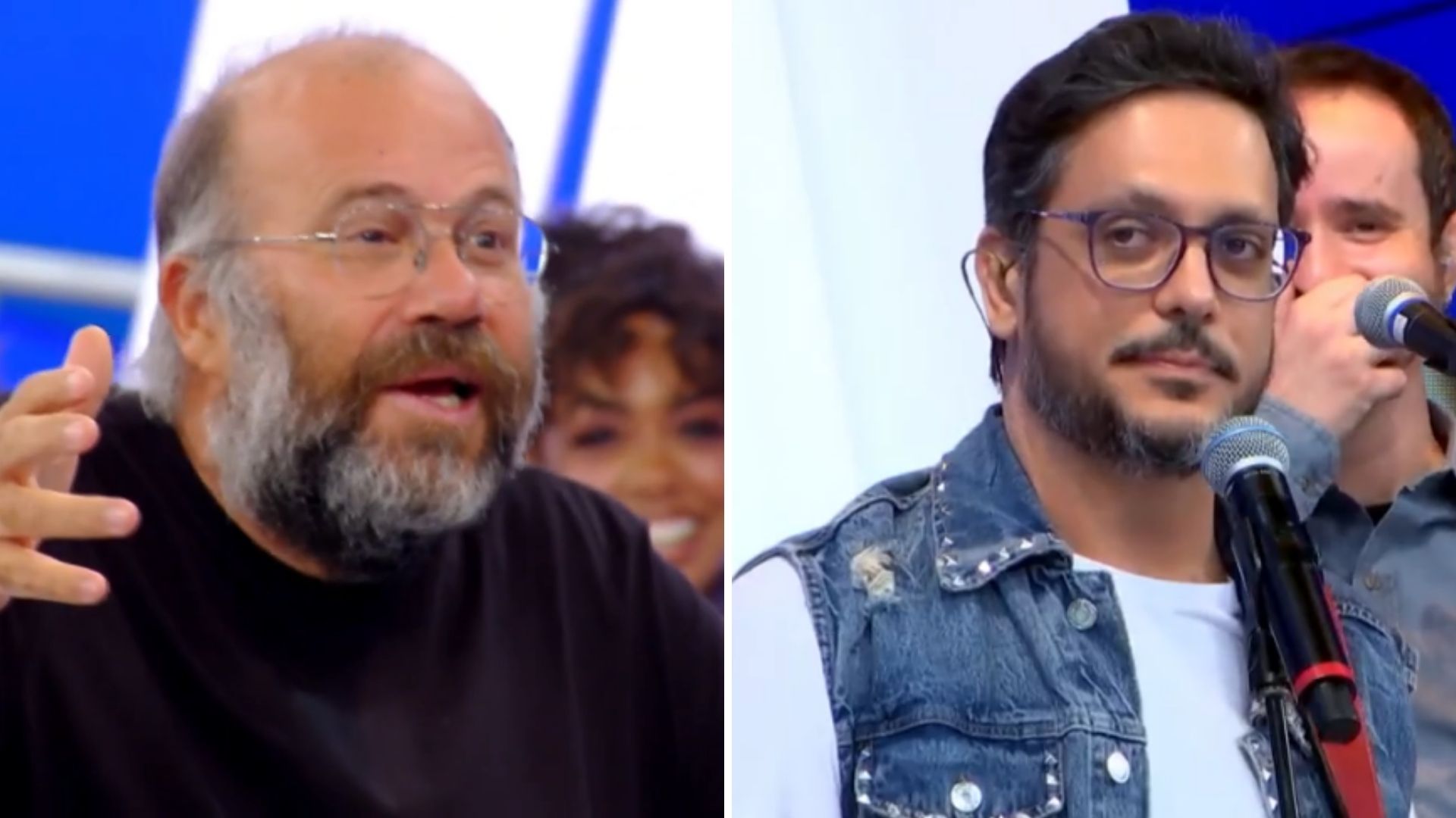 Marcos Mion promove selinho de reconciliação de Lúcio Mauro Filho e Otávio Muller