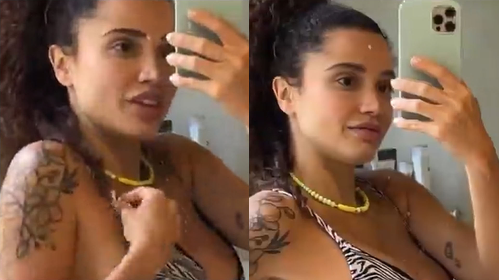 Só de biquíni, ex-BBB Paula Amorim mostra barriguinha de três meses: “Crescendo”