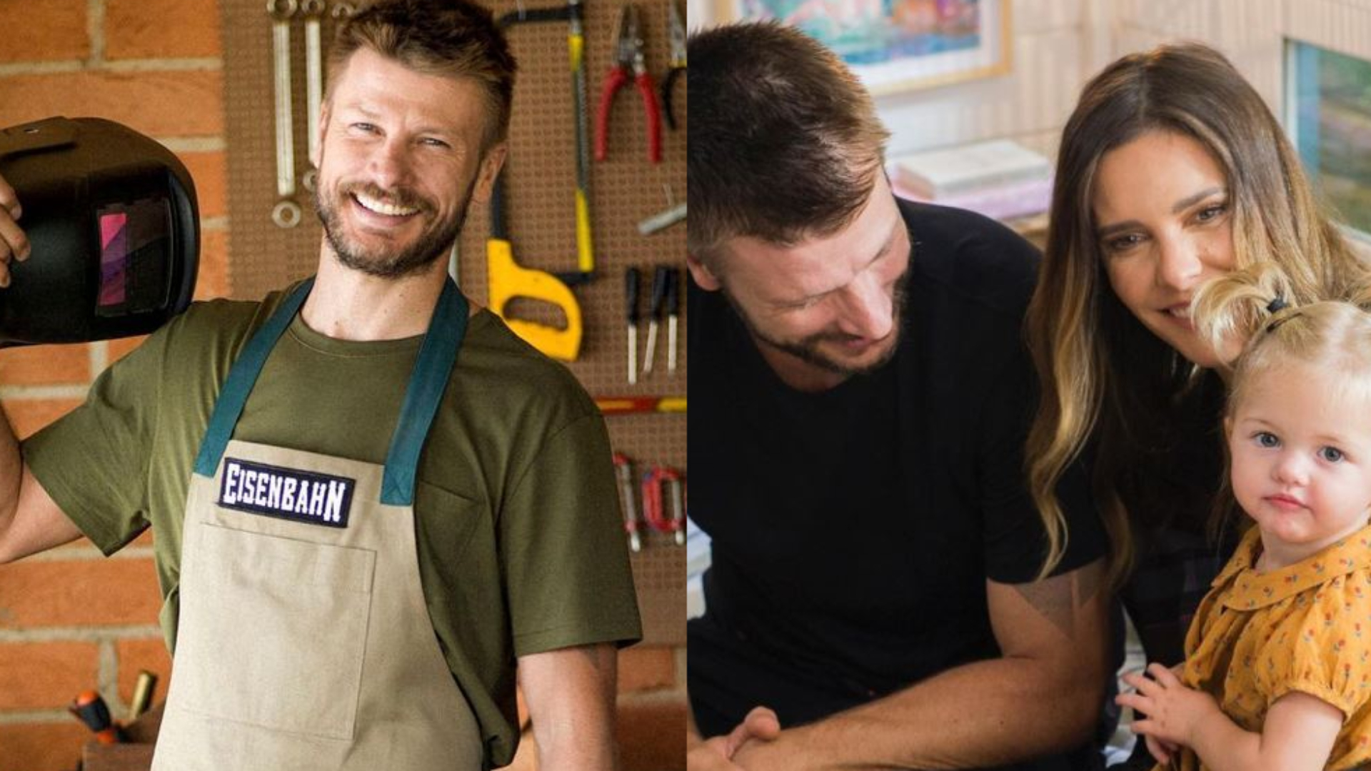 Rodrigo Hilbert constrói montanha-russa no quintal de casa para os filhos