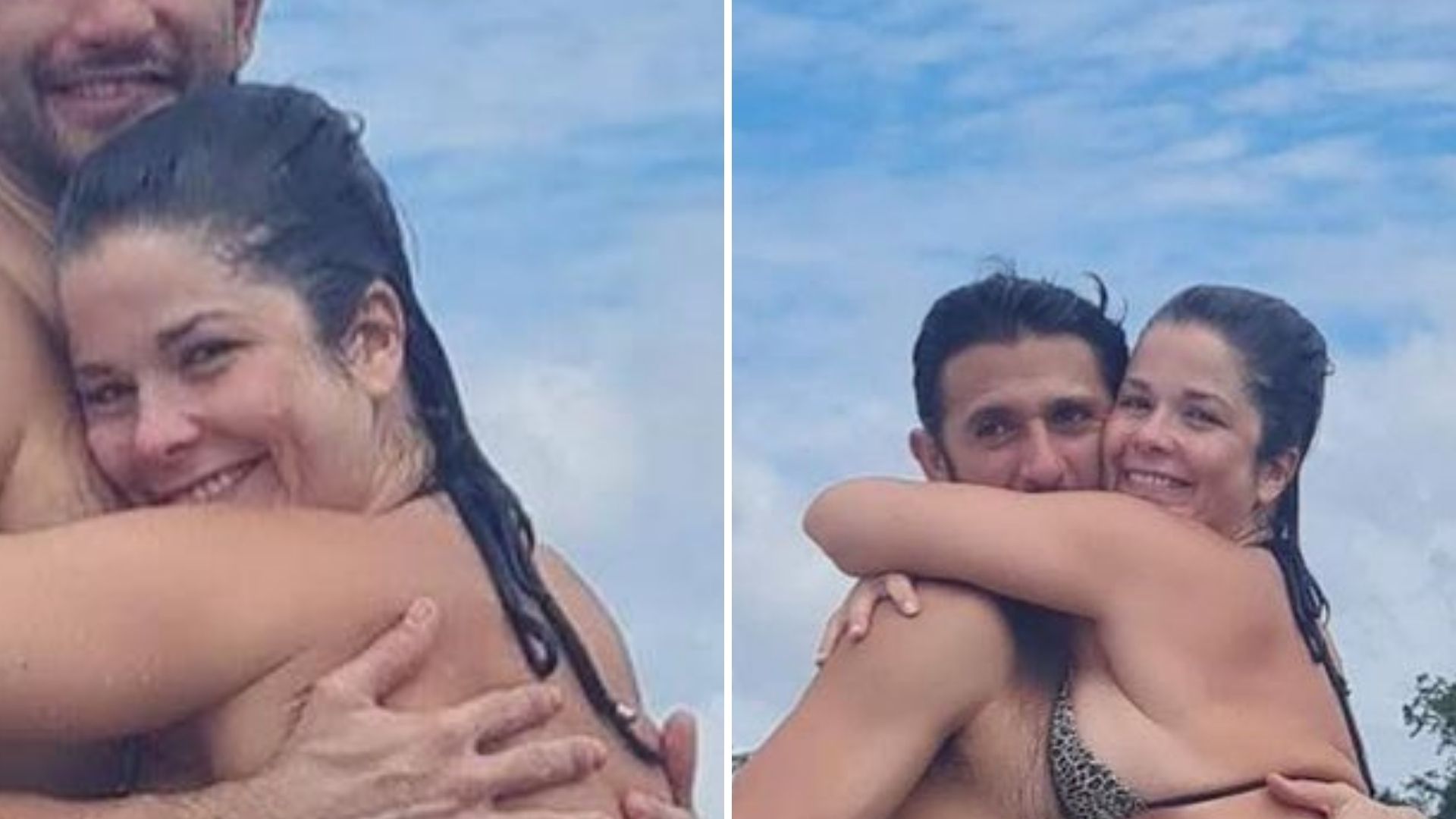 De biquíni, Samara Felippo troca carícias em fotos raras com o namorado