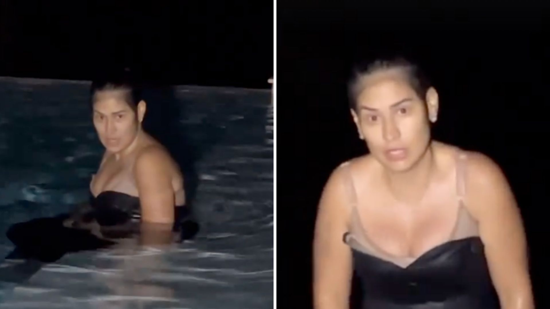 Sequinha, Simone enfrenta apagão com banho de piscina em sua mansão