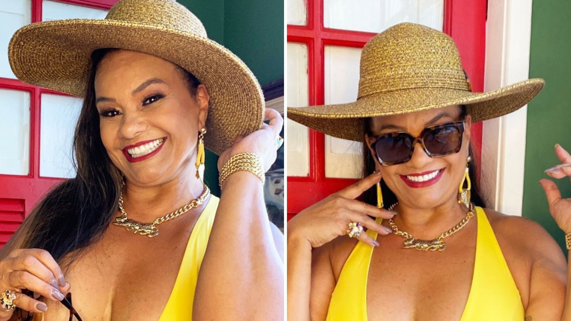 Aos 64 anos, Solange Couto causa com maiô decotado: “Uma mocinha”