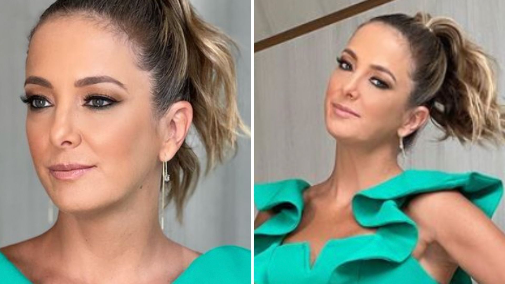 Barriga negativa! Ticiane Pinheiro elege look sofisticado para o ‘Hoje em Dia’