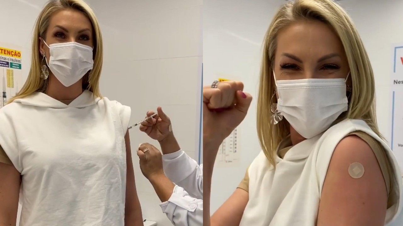 Feliz da vida, Ana Hickmann é imunizada contra a Covid-19 e alerta internautas: “Vamos nos vacinar”