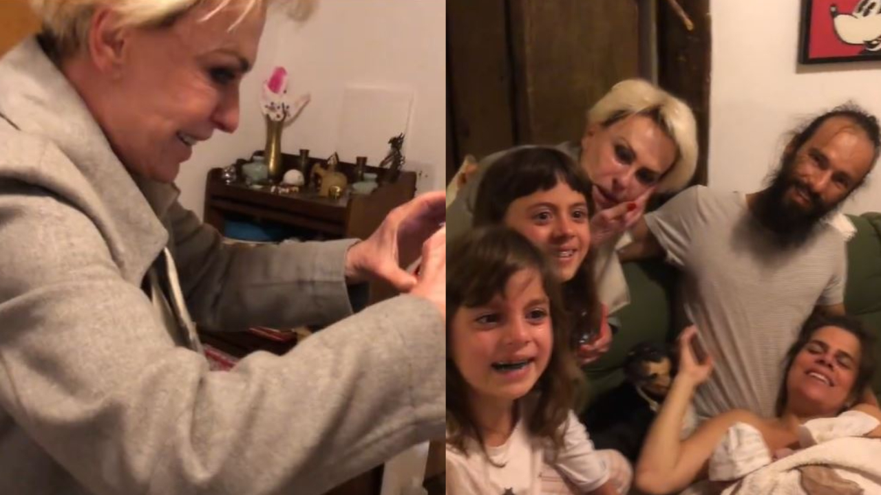 Genro de Ana Maria Braga mostra toda emoção da apresentadora ao conhecer o netinho após parto domiciliar