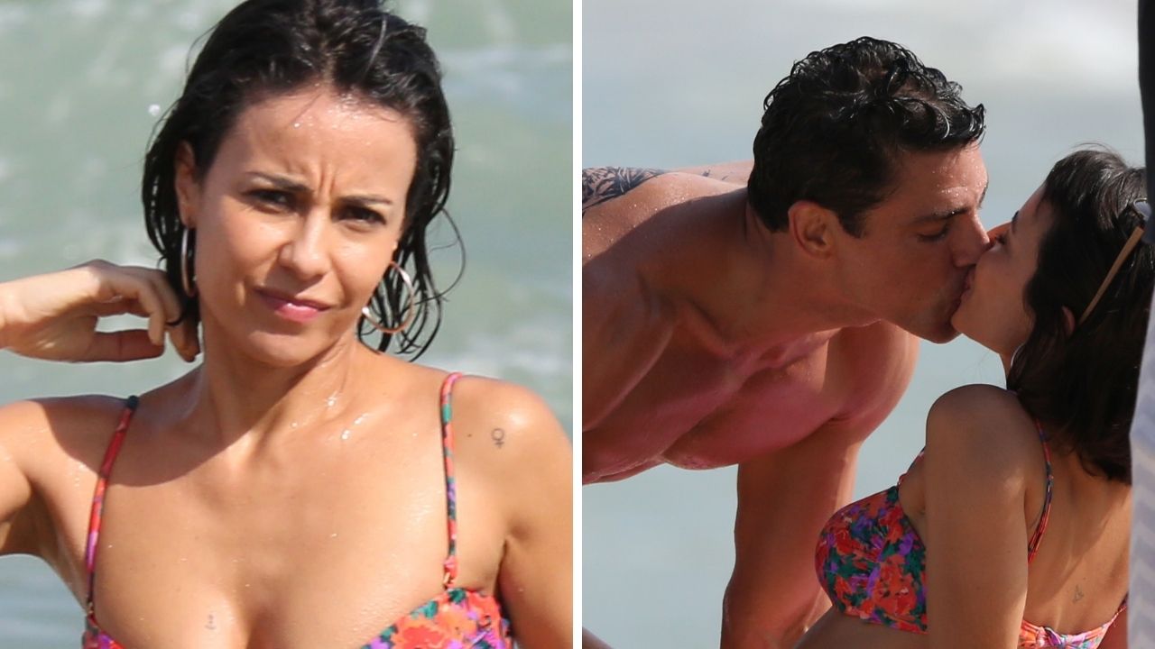 Andreia Horta e Cauã Reymond exibem corpos sarados e trocam beijos quentes ao gravarem nova novela das 9