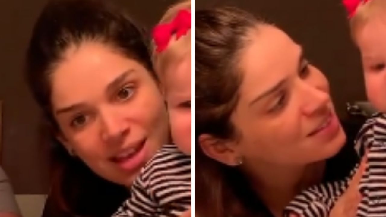 Sabrina Petraglia dispensa luxo e prepara bolo caseiro para celebrar 7 meses da filha: ” Composto básico: amor”