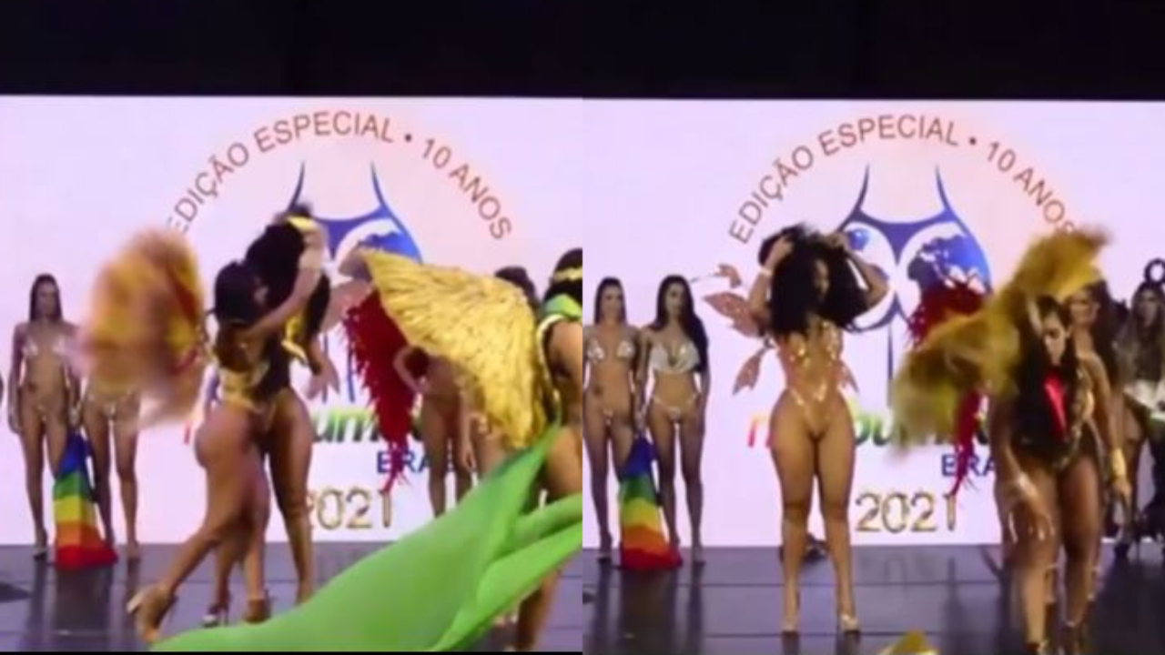Candidata arranca faixa de campeã de participante no ‘Miss Bumbum’ e protagoniza verdadeiro barraco: “Roubado!”
