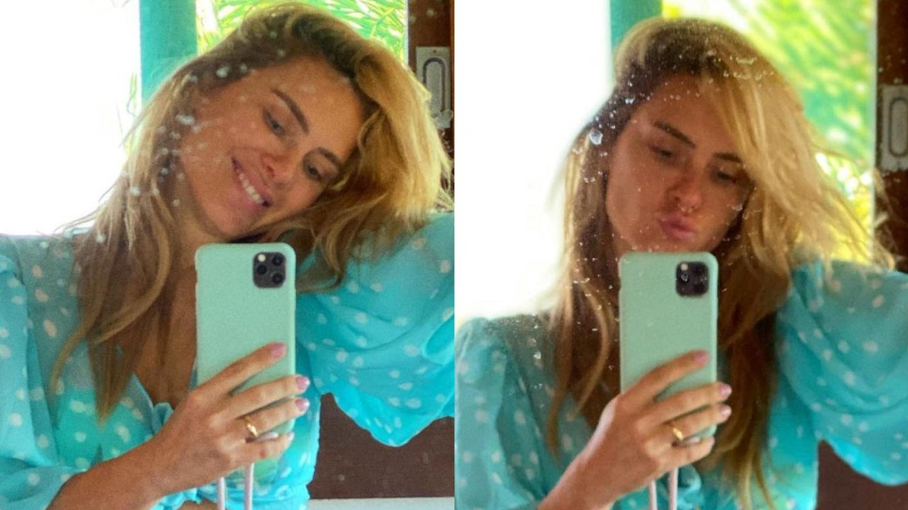 Carolina Dieckmann abaixa biquíni e deixa entradas do abdômen saradíssimo em destaque: “Apelou, né?”