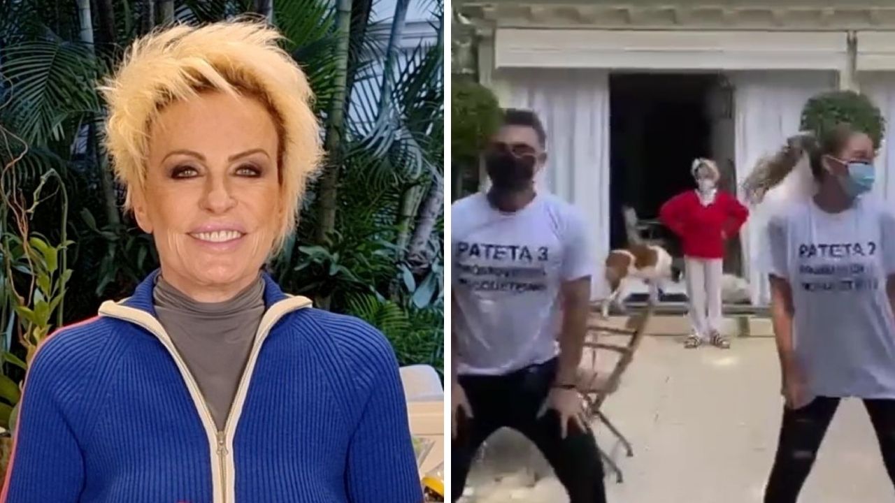 Isolada com Covid-19, Ana Maria Braga recebe surpresa de amigos em casa: “Meus três patetas preferidos”
