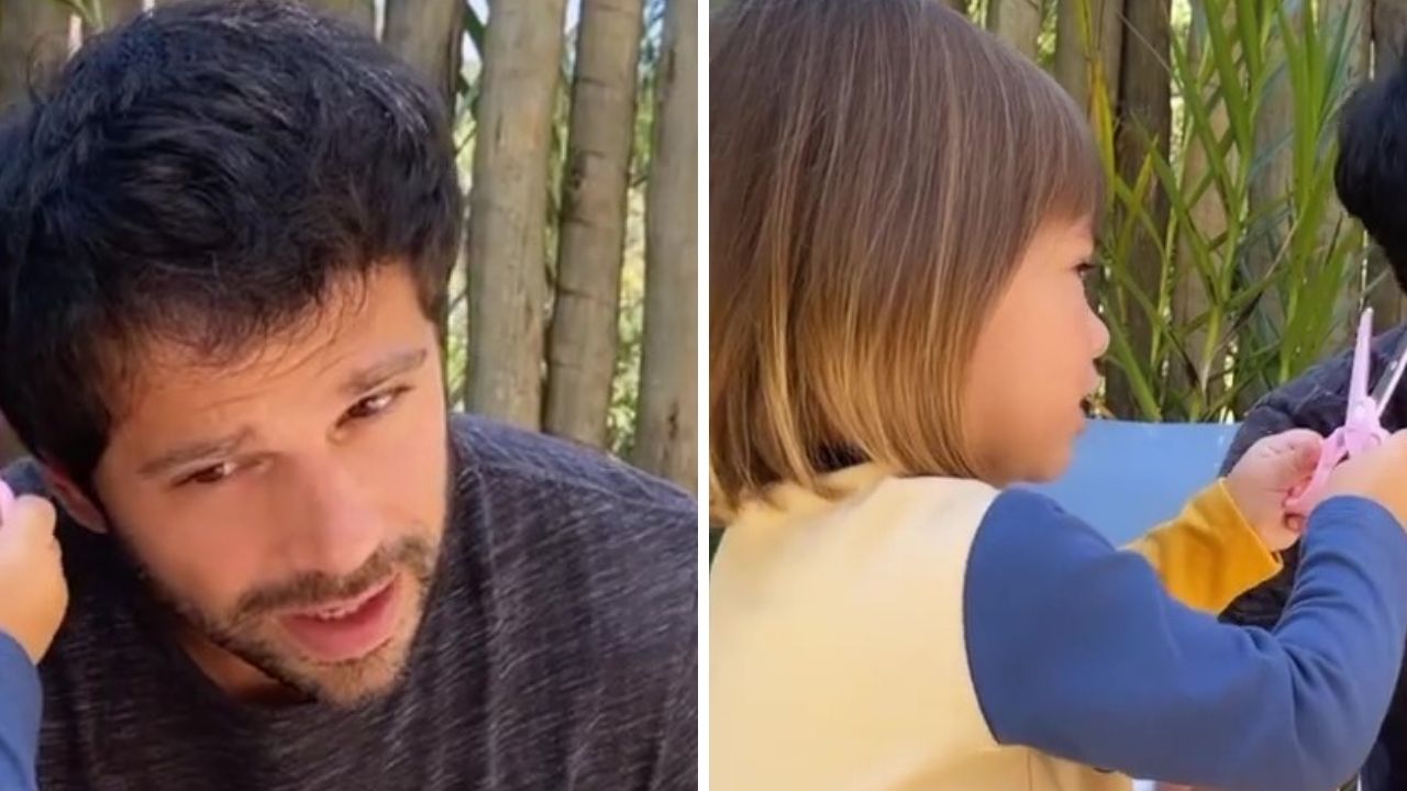 Em momento super fofo, Duda Nagle deixa Zoe cortar seu cabelo e brinca: “Arrancou fora”