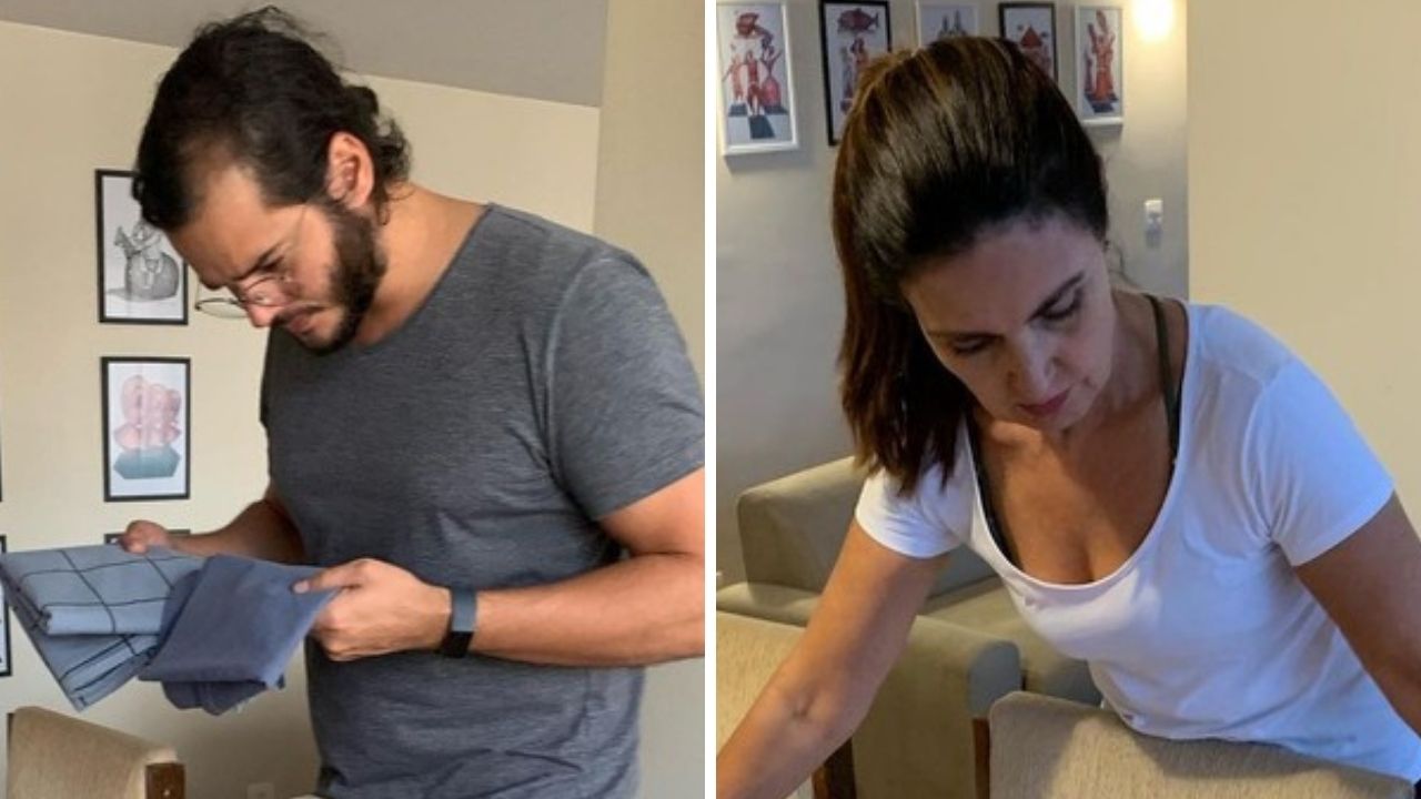 Certinha, Fátima Bernardes pega no batente ao chegar na casa do namorado e promove ‘CPI dos lençóis’