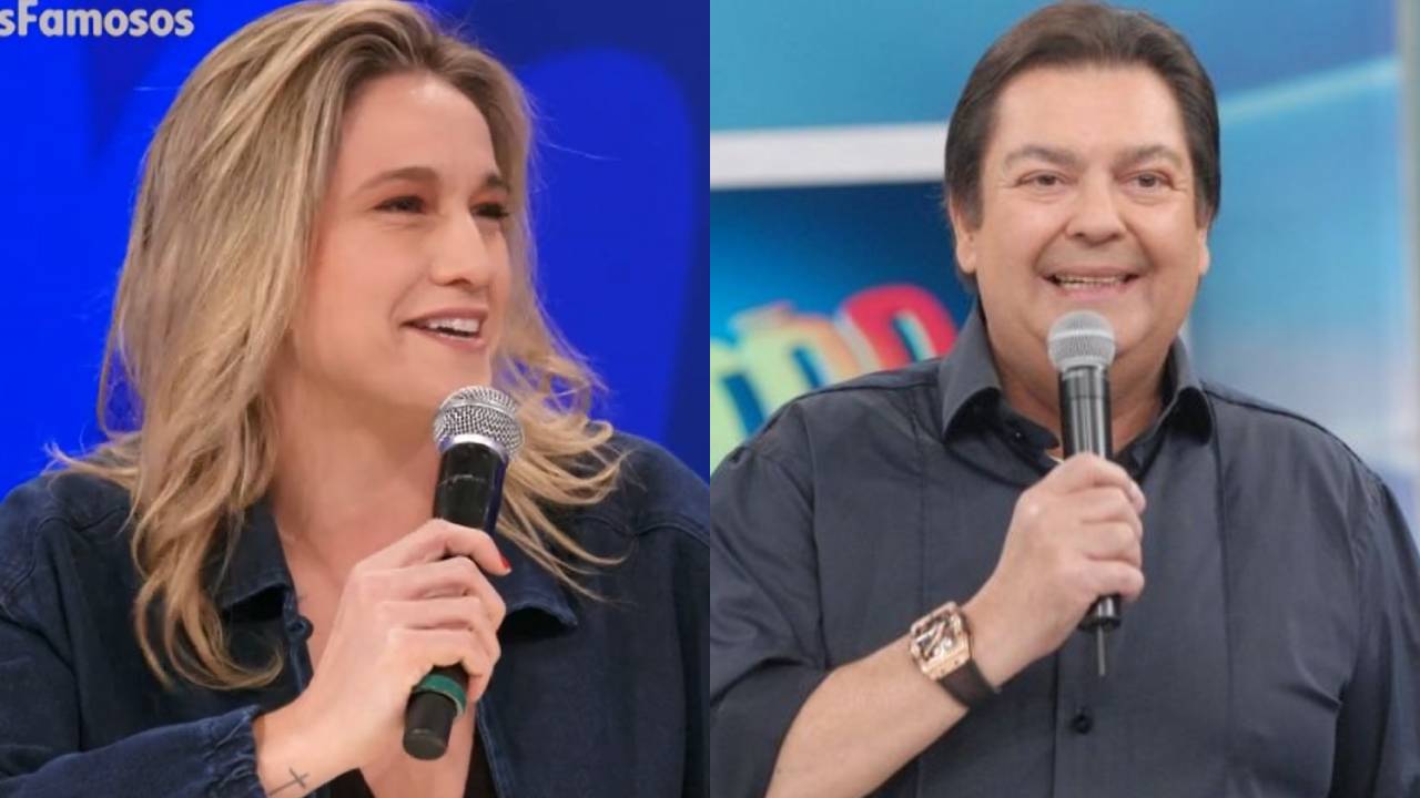 Fernanda Gentil quebra protocolo e cita Faustão ao rasgar elogios a Tiago Leifert: “Comandou por muitos anos”