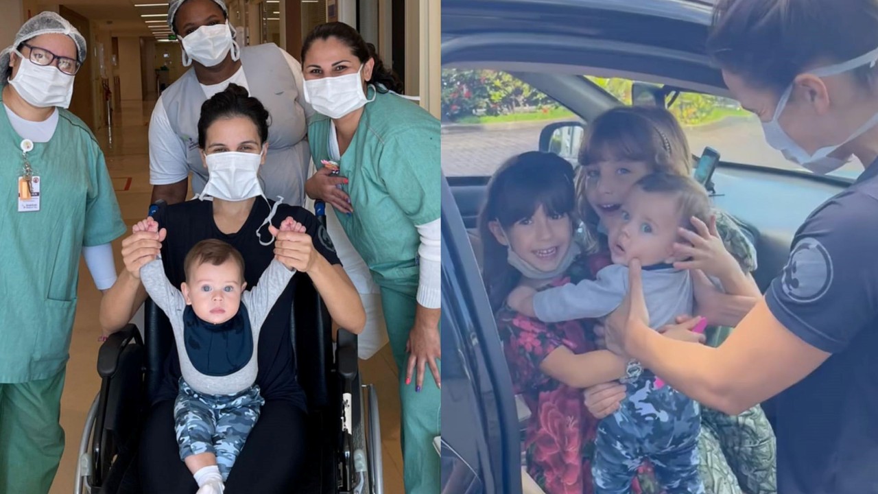 Filho de Malvino Salvador com Kyra Gracie recebe alta hospitalar e reencontro com as irmãs emociona: “Alegria”