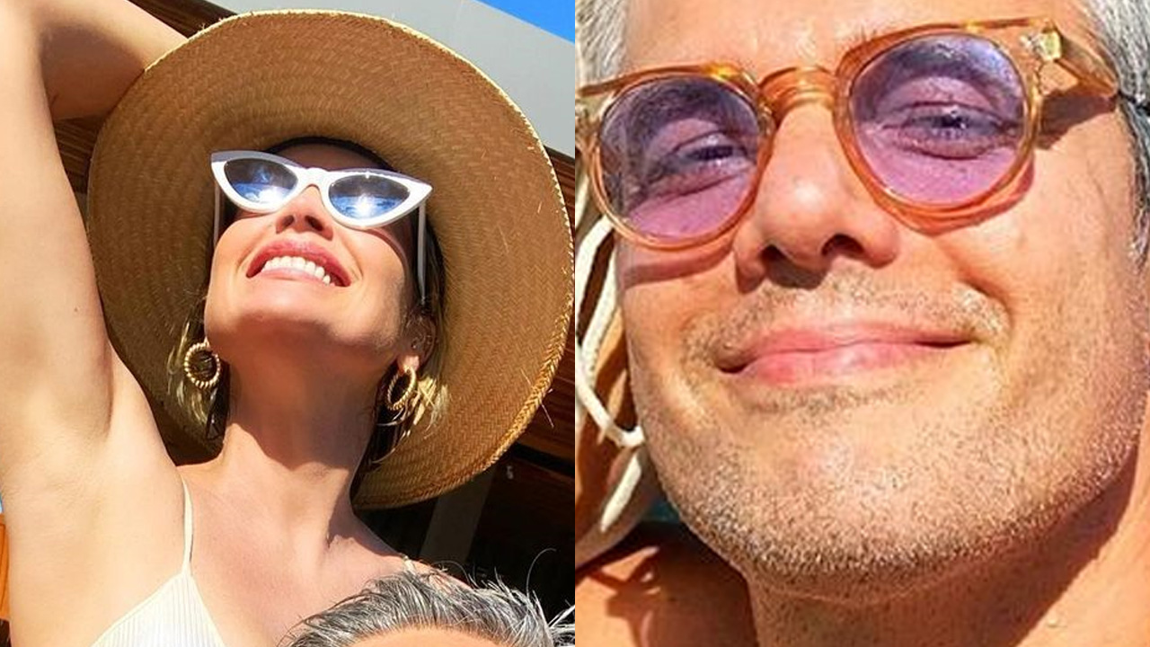 Flávia Alessandra curte piscina ao lado de Otaviano Costa e mostra cantinho da virilha de maiô: “Deusa tropical”