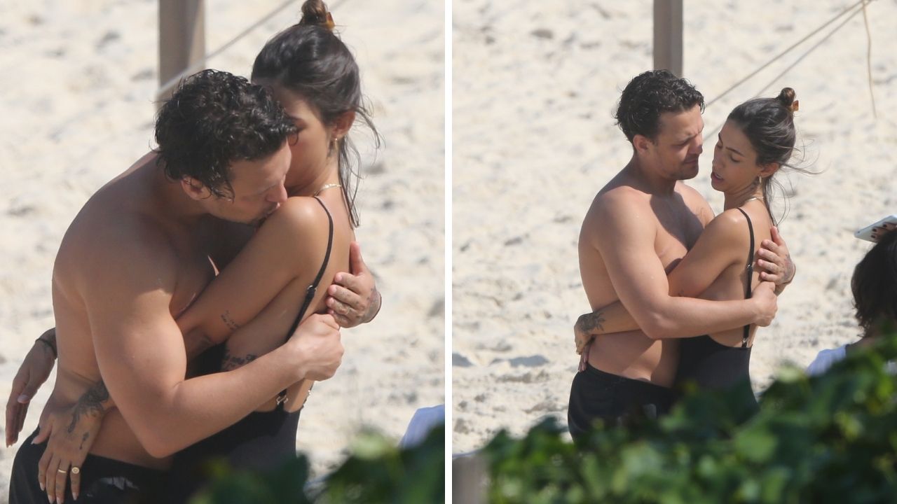 Esquentou! Gabi Brandt e Saulo Pôncio são flagrados em clima quente durante ida à praia no Rio