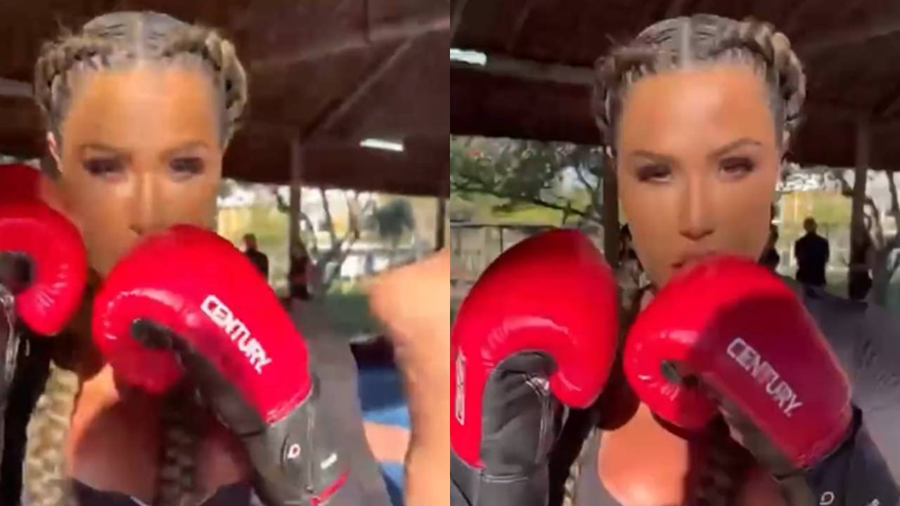 De calcinha fio-dental, Gracyanne Barbosa ostenta corpão saradíssimo durante treino de boxe: “Nocauteada”