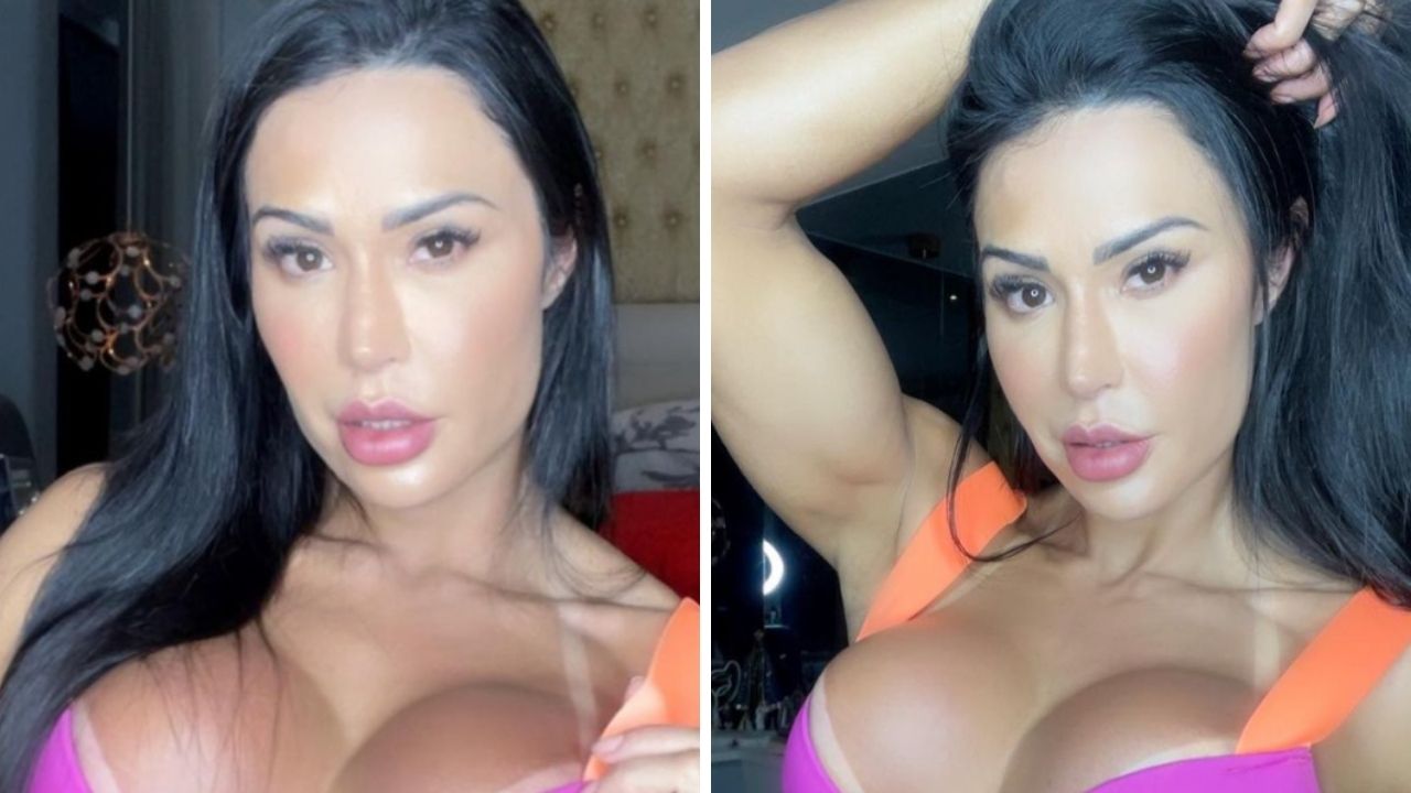 Ela pode! Gracyanne Barbosa posa de body cavado, puxa lateral e exibe quase tudo: “Passada”