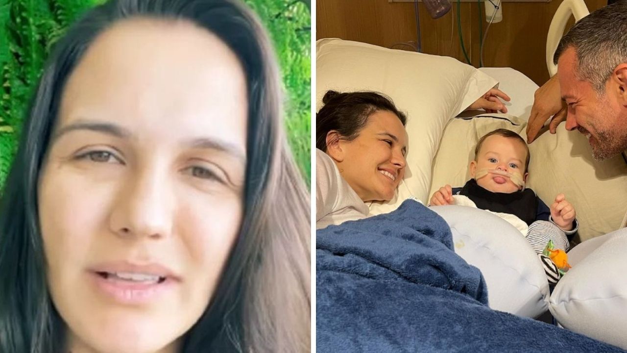 Esposa de Malvino Salvador diz que filho bebê está traumatizado após deixar a UTI: “Fica apavorado”