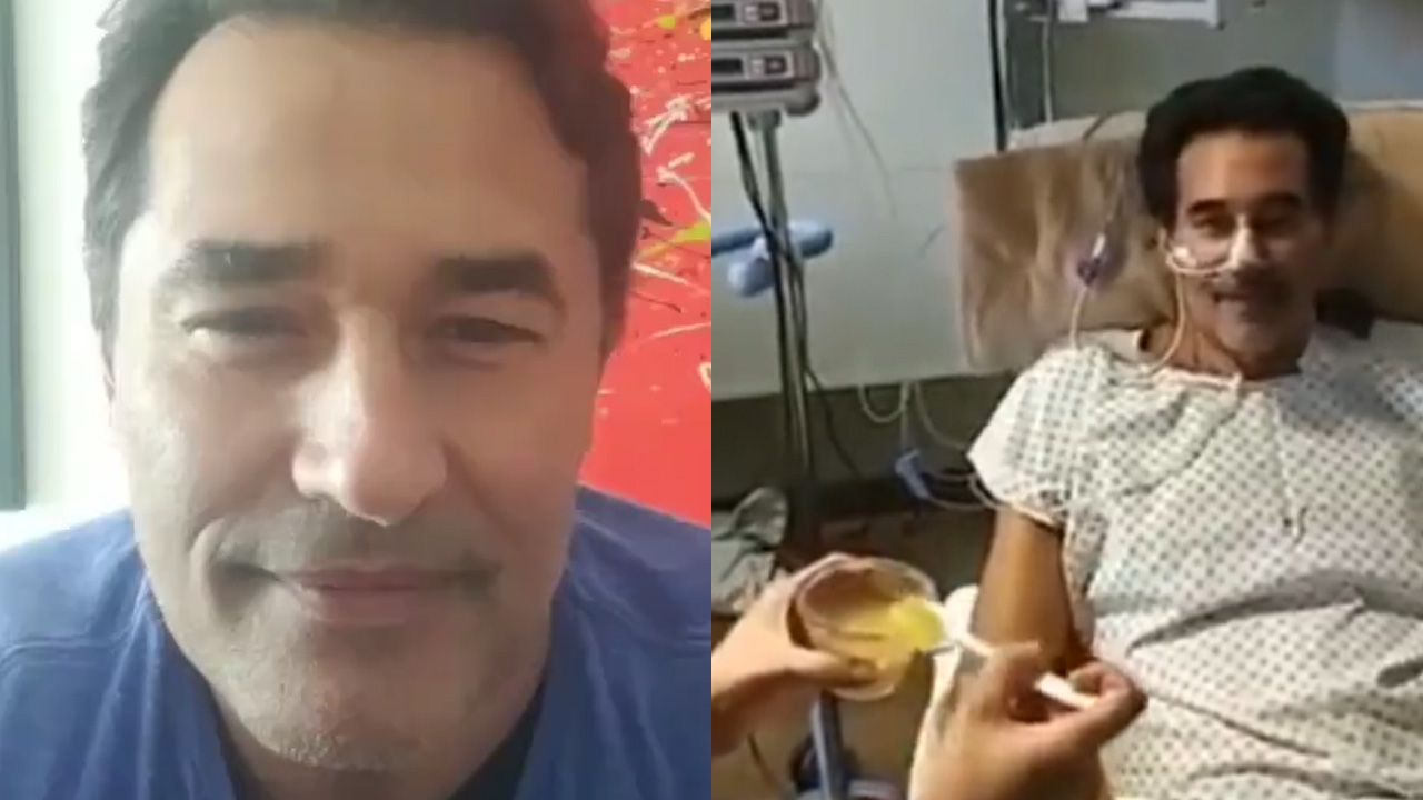 Muito magro, Luciano Szafir é alimentado pela esposa em vídeo na UTI: “Comendo pela primeira vez em uma semana”