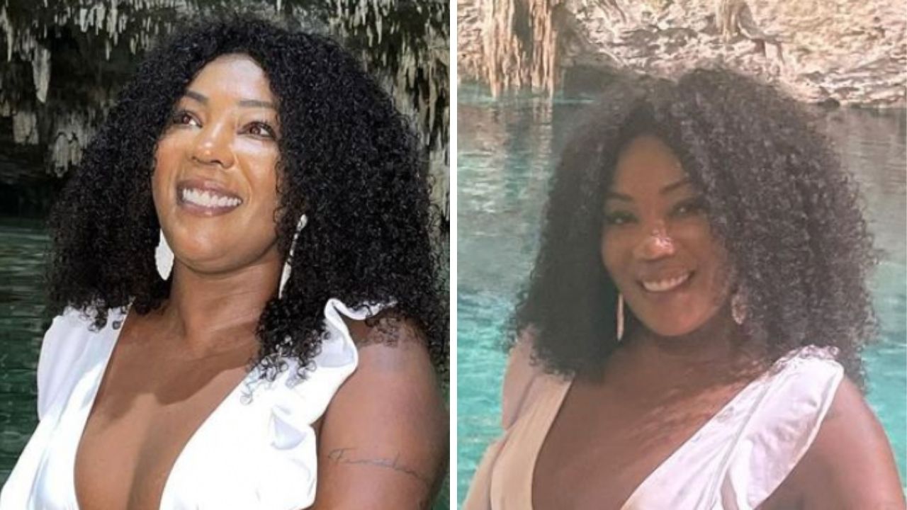 Poderosa, mãe de Ludmilla coloca maiô branco cavado e posa para fotos em viagem luxuosa: “Perfeita”