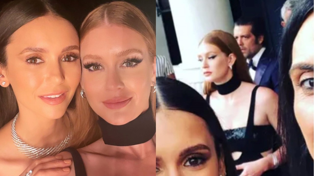 Marina Ruy Barbosa é flagrada com Guilherme Mussi em selfie da estrela internacional, Nina Dobrev