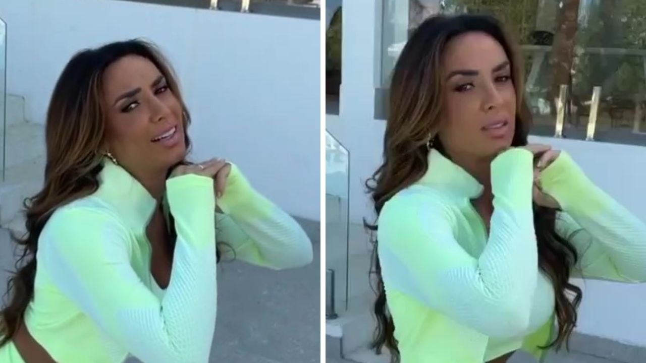 Nicole Bahls exibe corpão escultural enquanto faz agachamentos: “Segura, se aguenta”