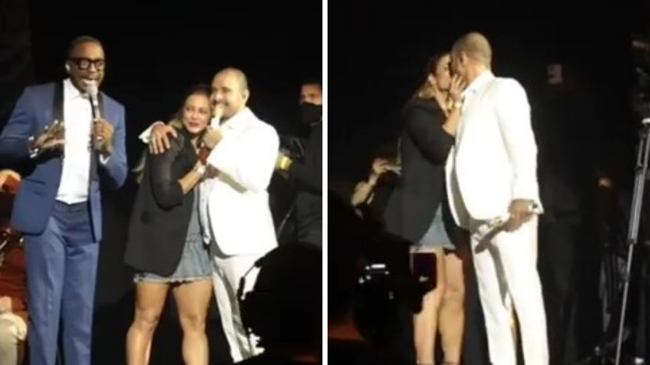 Paolla Oliveira e Diogo Nogueira se beijam no show do Mumuzinho e ele se revela cupido do casal: “Coloquei eles para conversar”