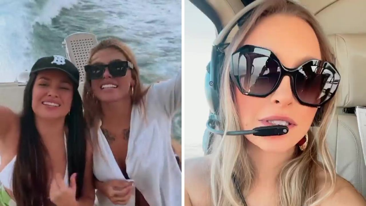 Poderosas! Ex-BBBs Carla Diaz, Juliette Freire e Pocah fazem passeios de helicóptero e barco: “Irmãs”