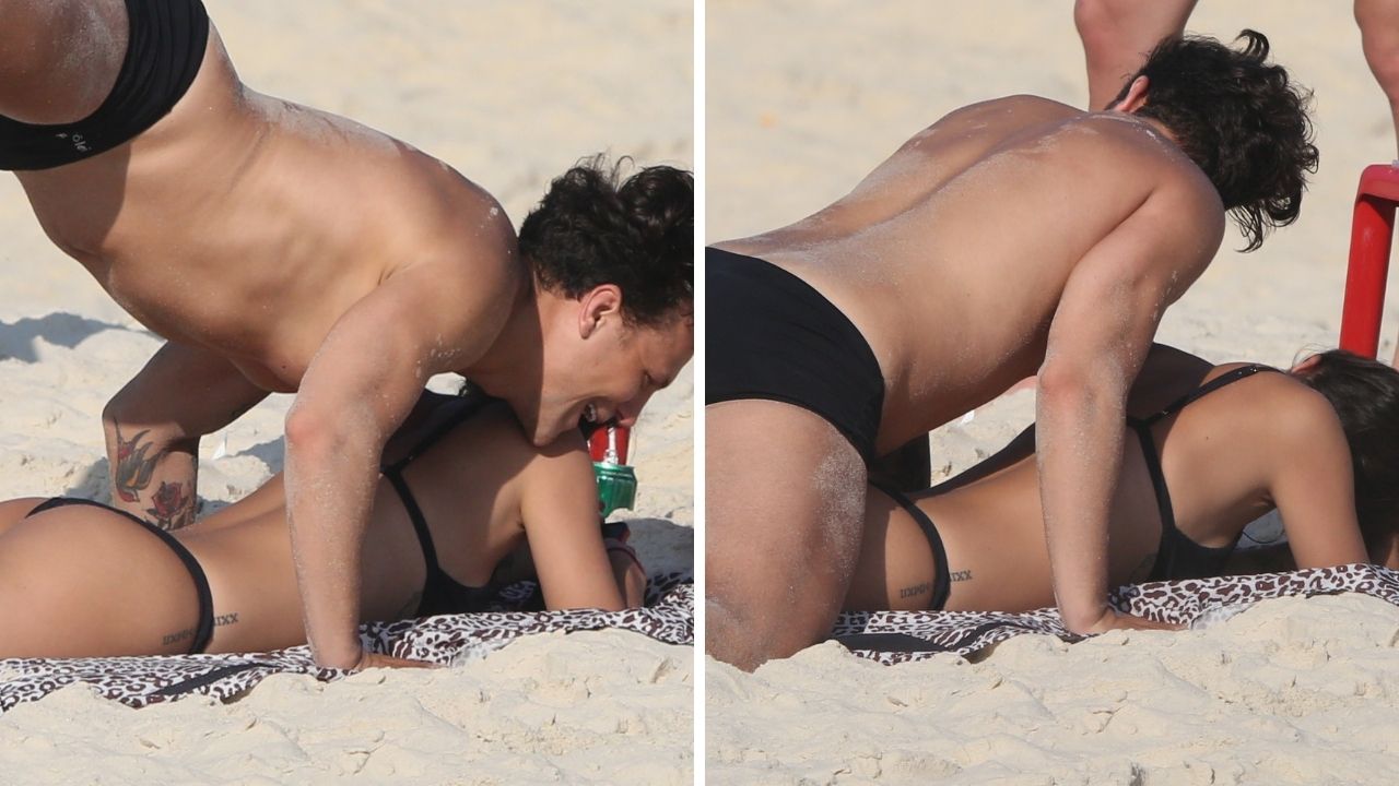 Pegou fogo! Saulo Pôncio e Gabi Brandt são flagrados em momento ousado durante ida à praia no Rio