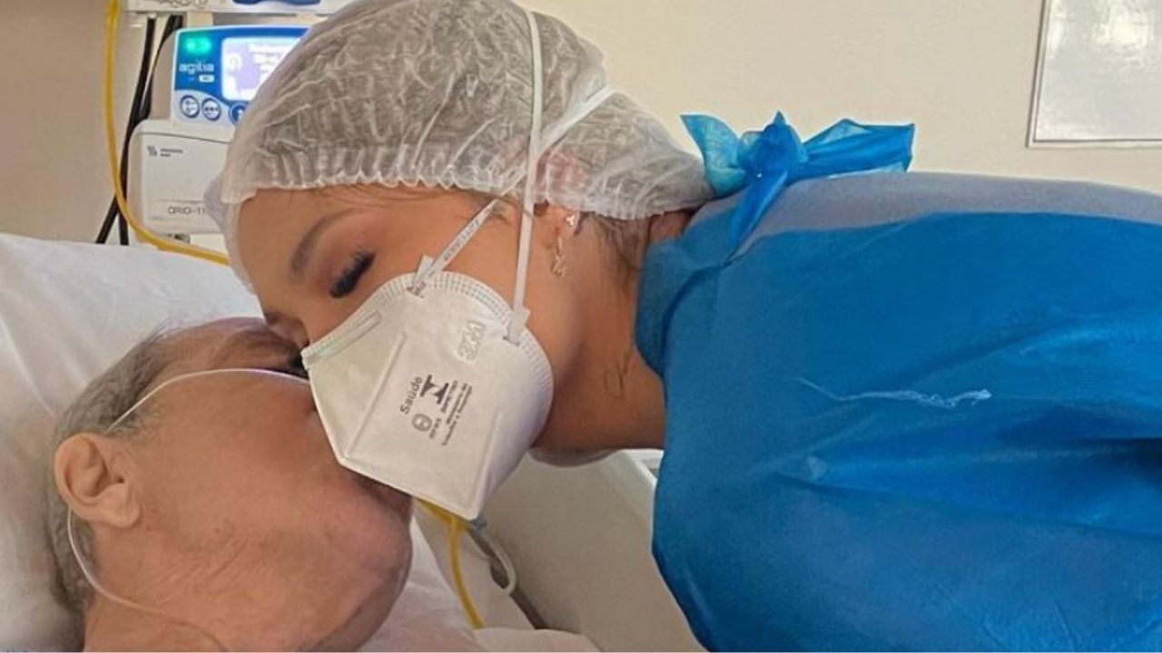 Comovente! Virgínia Fonseca ganha beijo do pai que está internado na UTI: “Eu te amo muito”