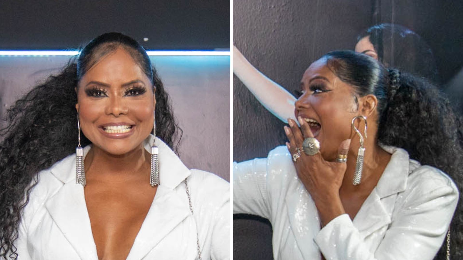Sem sutiã, Adriana Bombom rouba a cena em show e faz rara aparição com o namorado francês