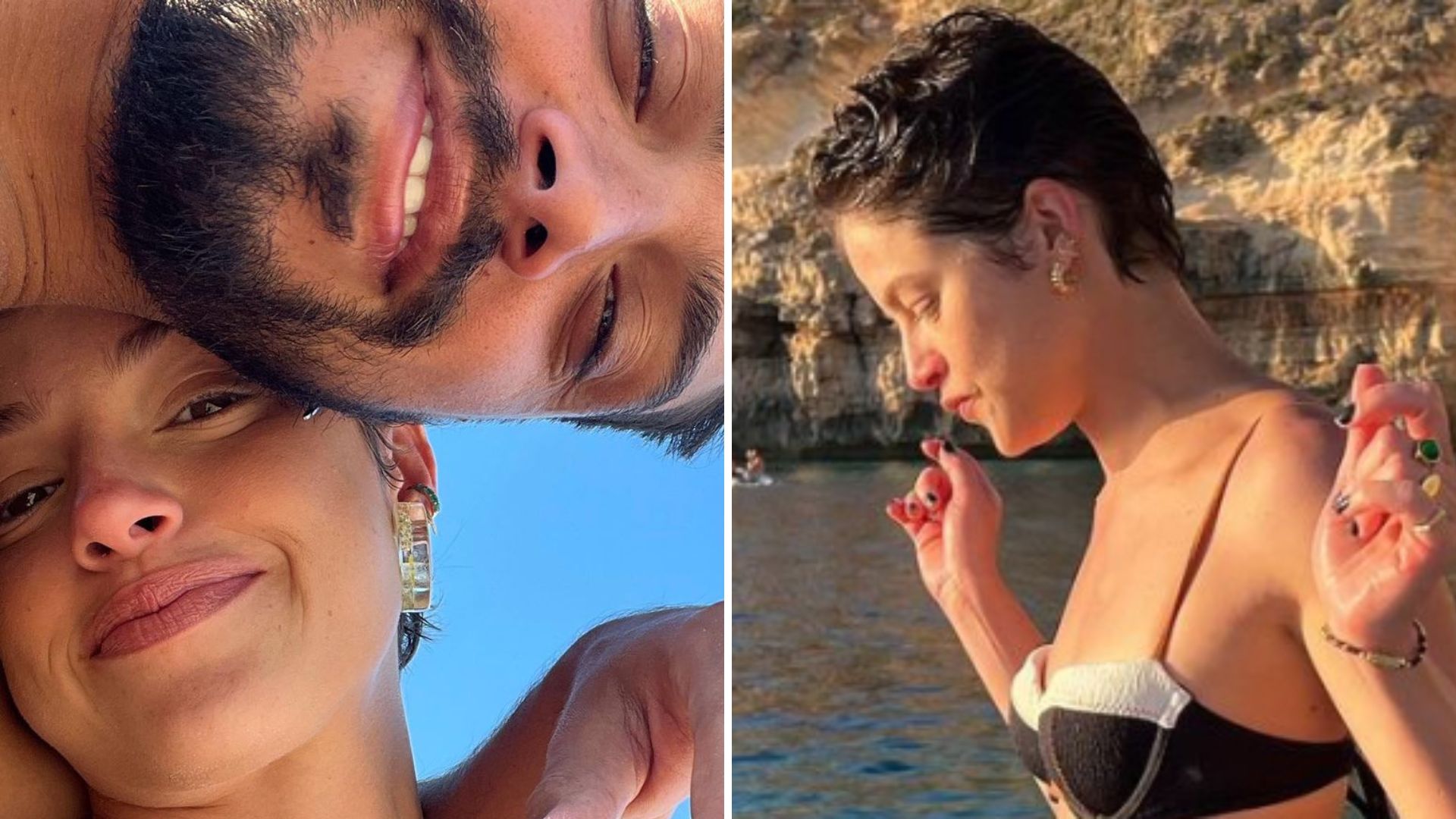 De biquíni, Agatha Moreira troca carícias com Rodrigo Simas em passeio de barco: “Perfeitos”
