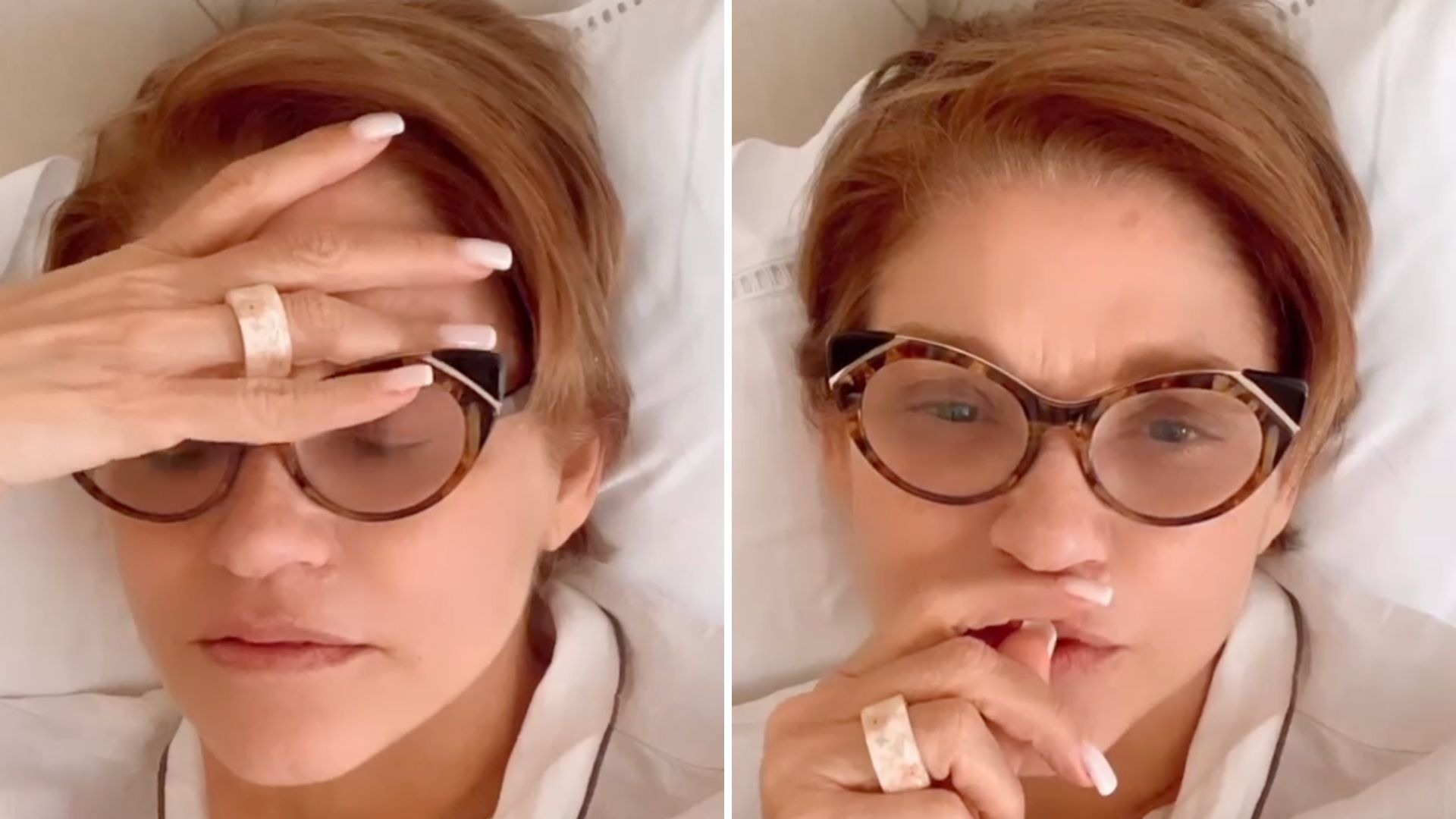 Na cama, Andréa Nóbrega surge abatida ao receber diagnóstico de doença: “Apavorada”