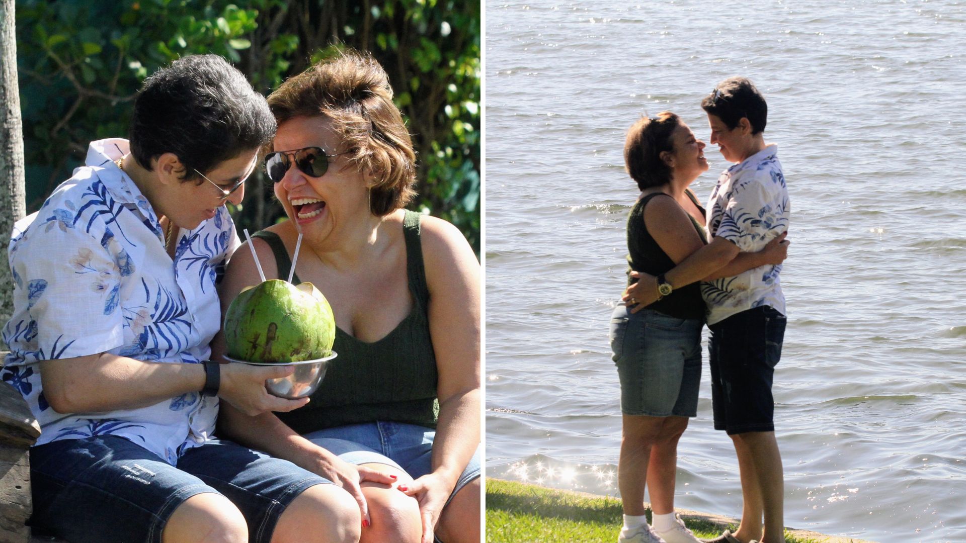 Claudia Rodrigues é flagrada aos beijos com a namorada em passeio romântico; veja fotos