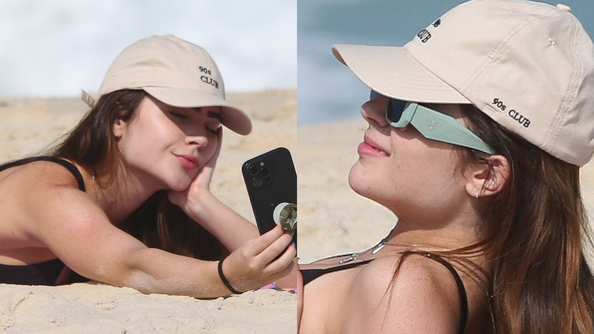 Ex-BBB Jade Picon ajeita biquíni na praia e é flagrada em momento indiscreto