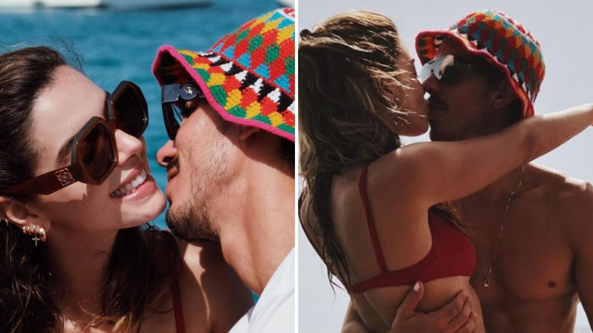 De fio-dental, Giovanna Lancellotti troca carícias com o namorado em passeio de barco: “Delícia”