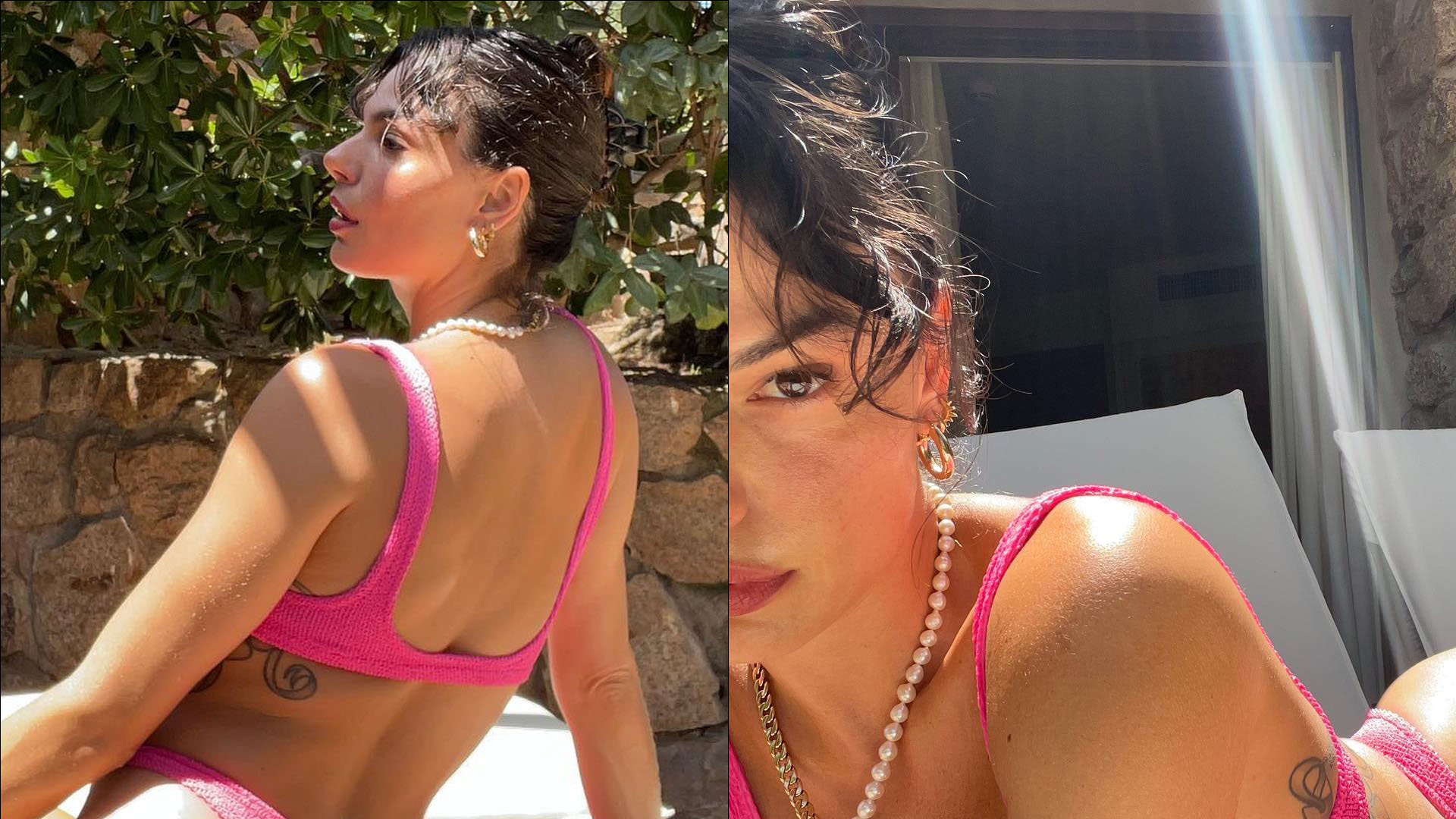 Só de biquíni, Isis Valverde dá close em fio-dental atolado no bumbum: “Sexy”