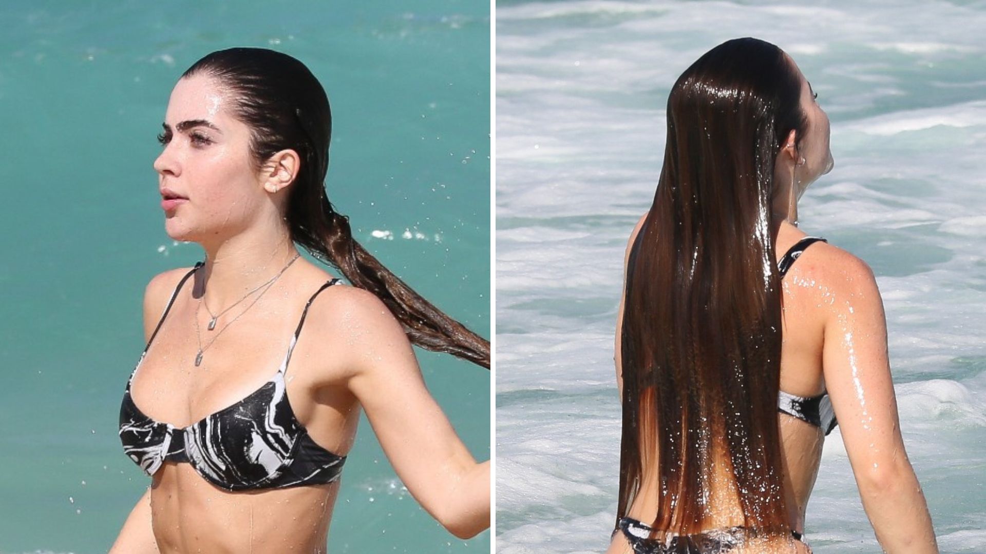 Ex-BBB Jade Picon ostenta tanquinho e bumbum durinho de biquíni na praia