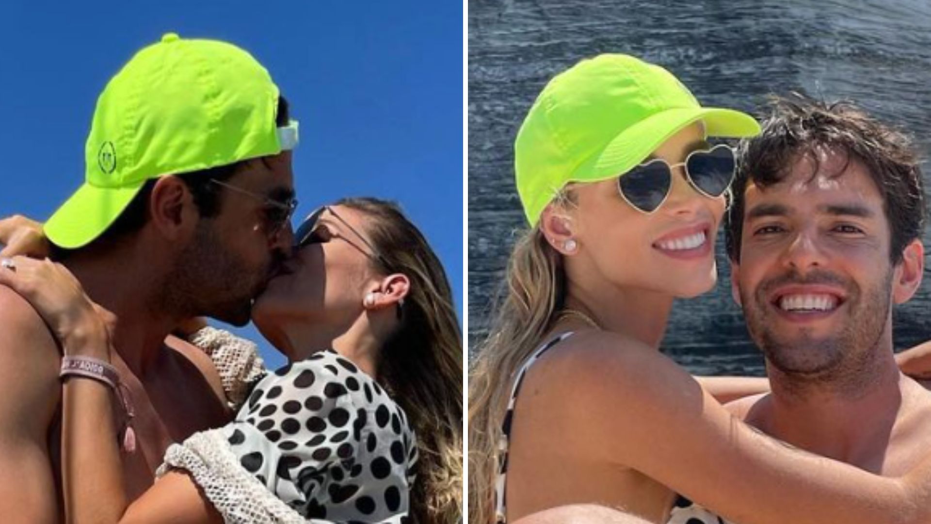 Clima esquenta e Kaká troca beijo picante com a esposa em passeio de barco: “Lindos”