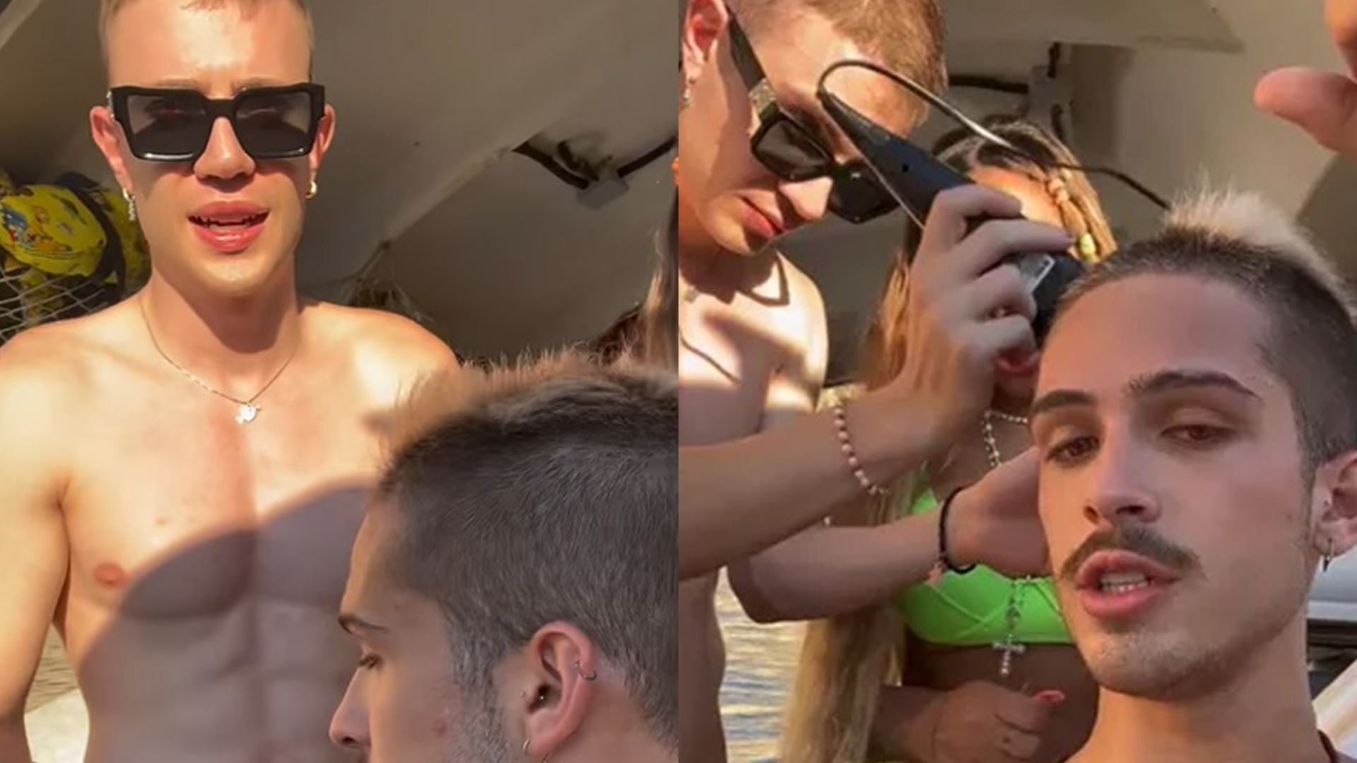 Irmão de Jade Picon raspa cabelo de João Guilherme em viagem: “Com o ex-cunhado”