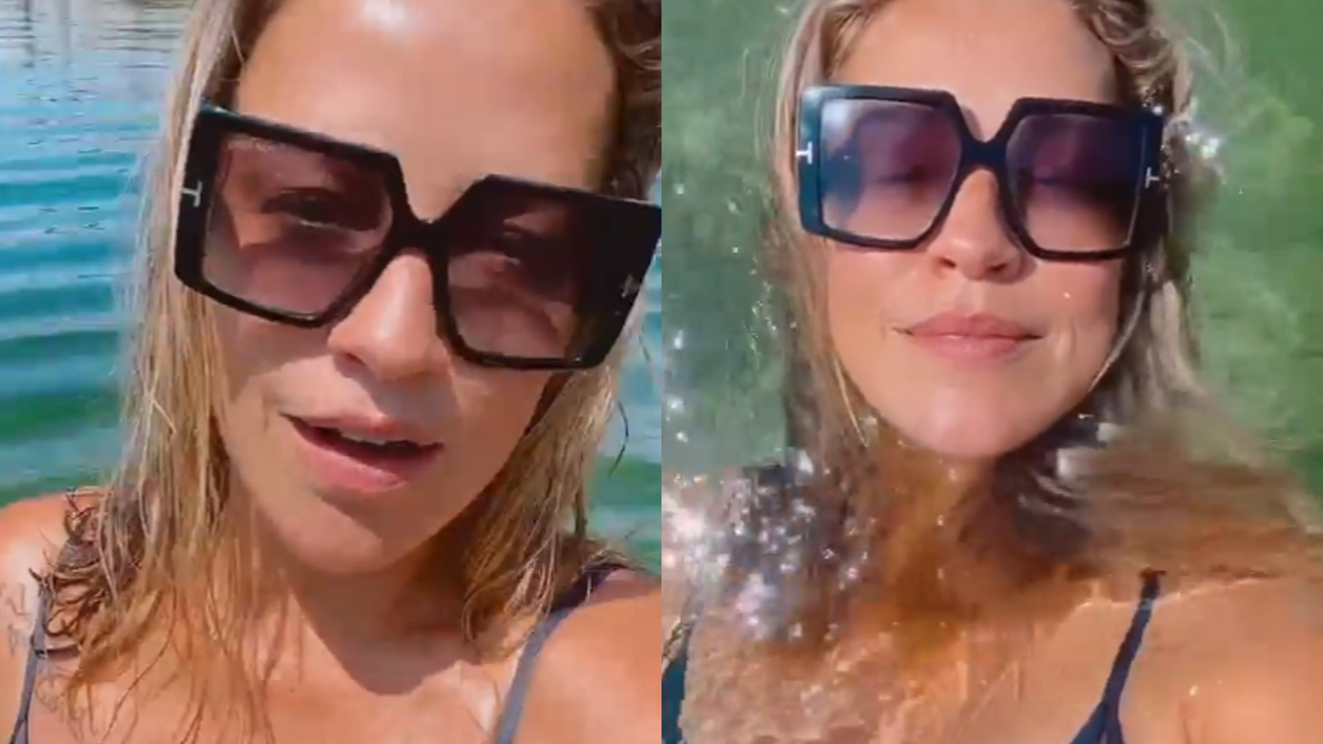 Luana Piovani surge em biquíni mínimo e toma banho em lago na Suíça: “Adrenalina”