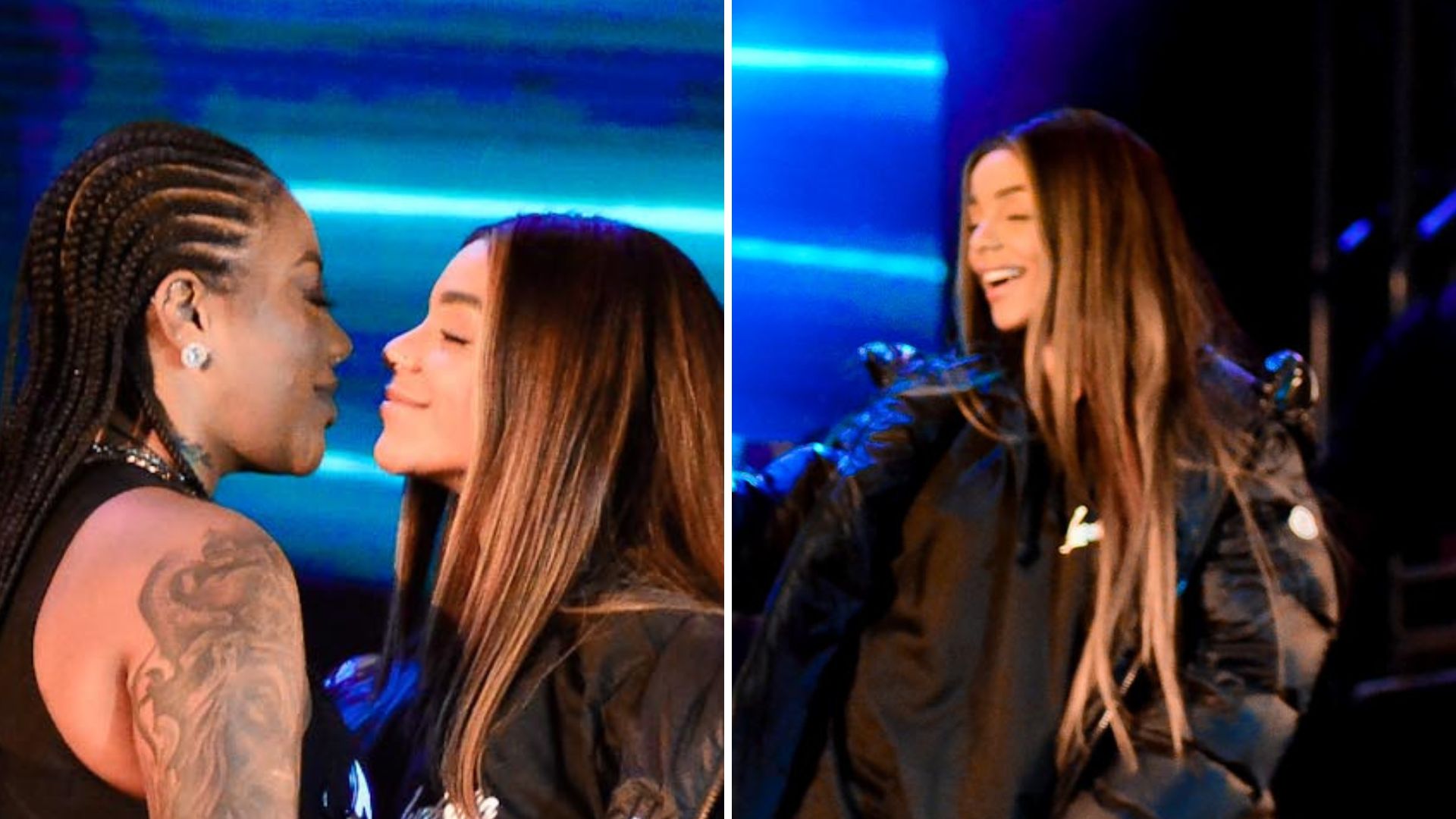 Brunna Gonçalves sobe no palco, rebola e protagoniza cenas quentes com a esposa, Ludmilla