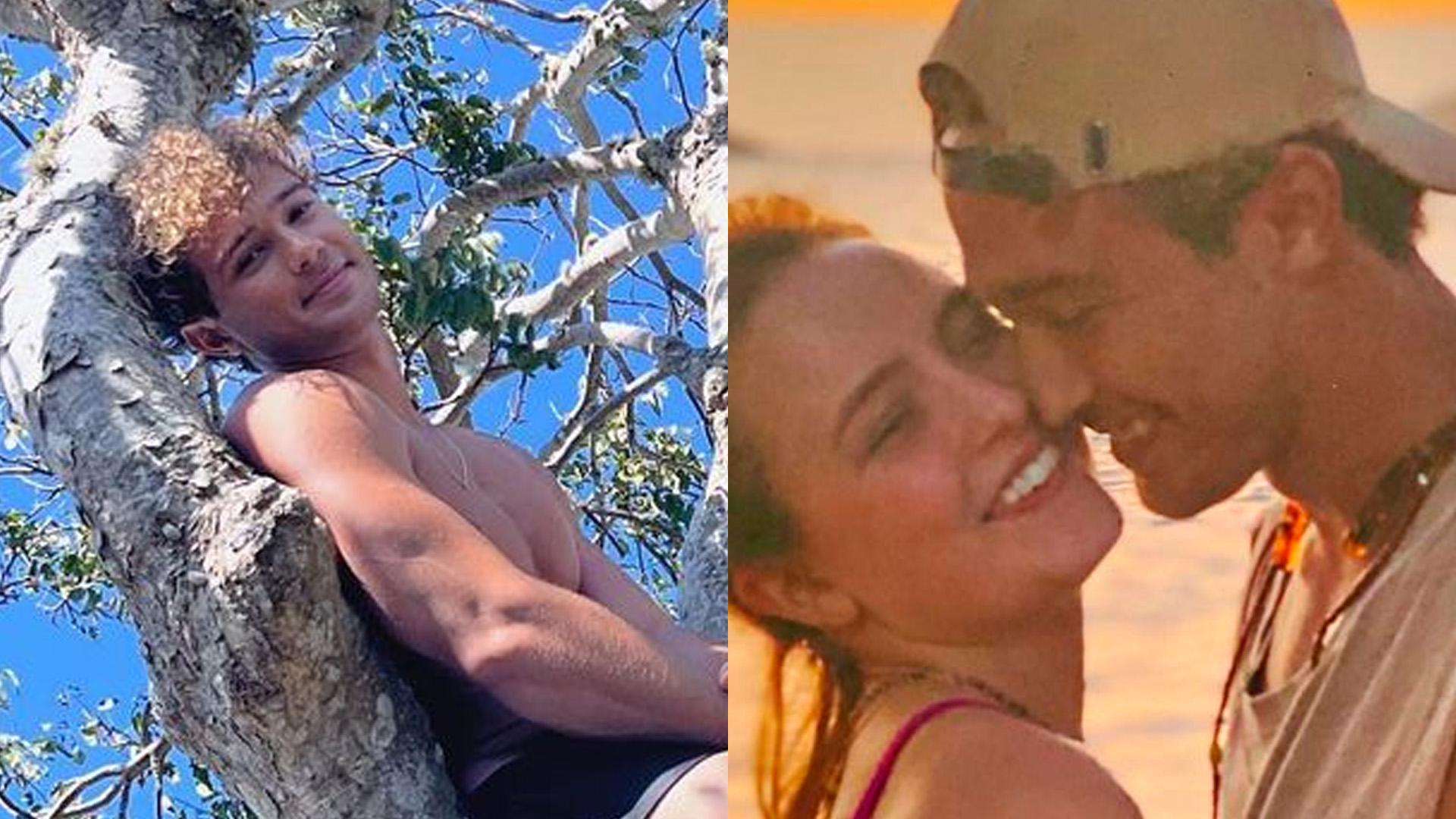 Namorado de Larissa Manoela trepa em árvore e atriz reage: “Maluco”