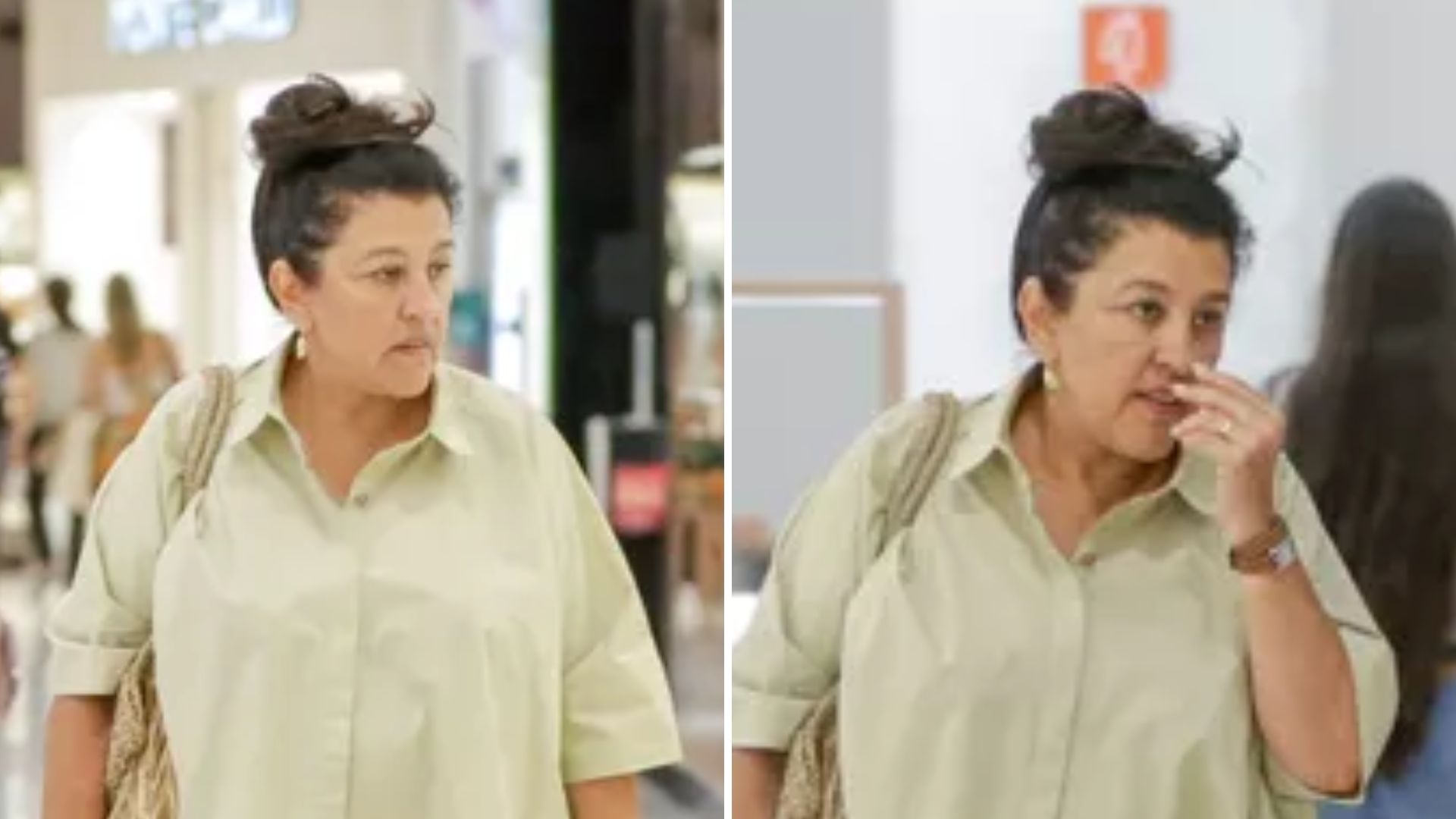 Em momento raríssimo, Regina Casé é clicada em passeio por shopping de luxo com o neto, Brás