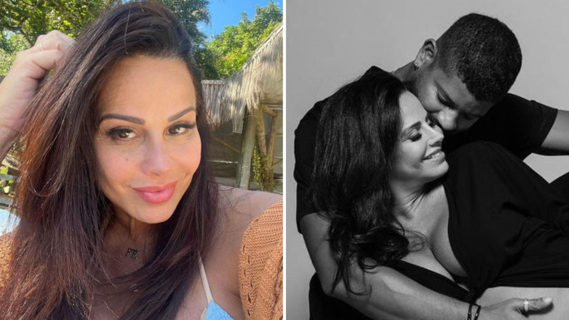 Viviane Araújo agarra o marido em ensaio de gestante e exibe barrigão no limite: “Casalzão”