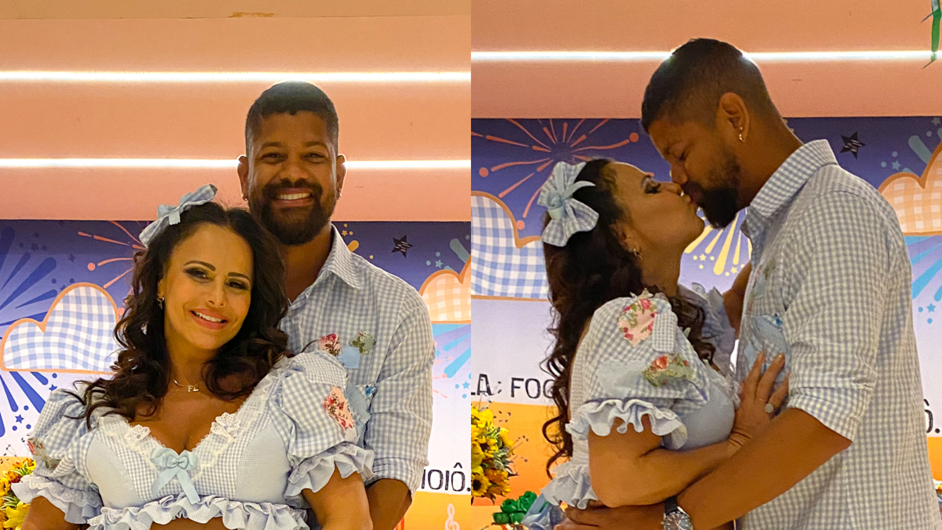 Vestida de caipira, Viviane Araújo revela detalhes do chá de bebê do primeiro filho