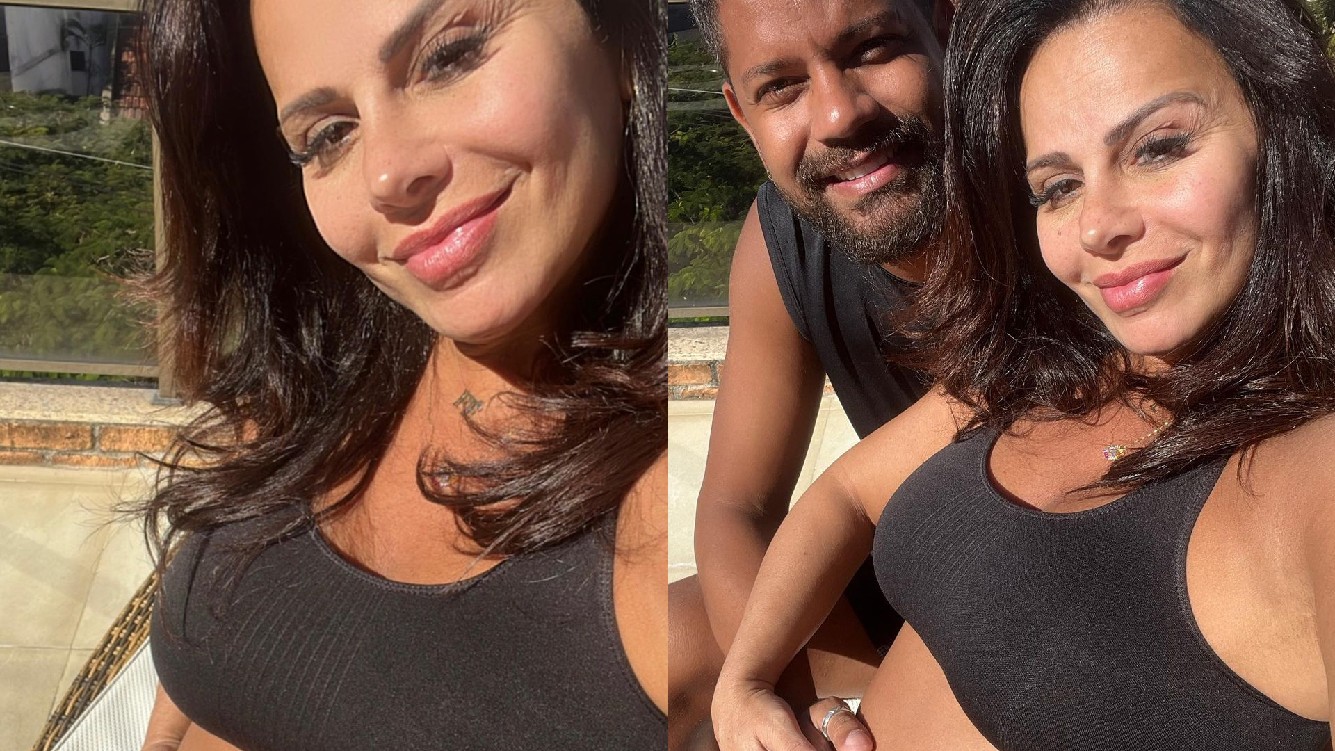 Viviane Araújo toma sol no barrigão de 7 meses e agradece: “Verdadeiro amor”