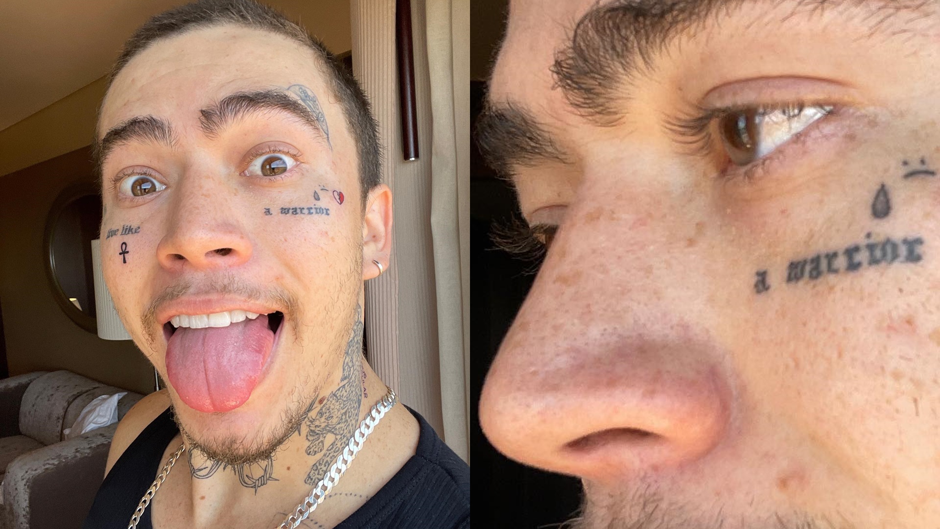 Whindersson Nunes expõe novas tatuagens no rosto e choca fãs: “Não me matem”