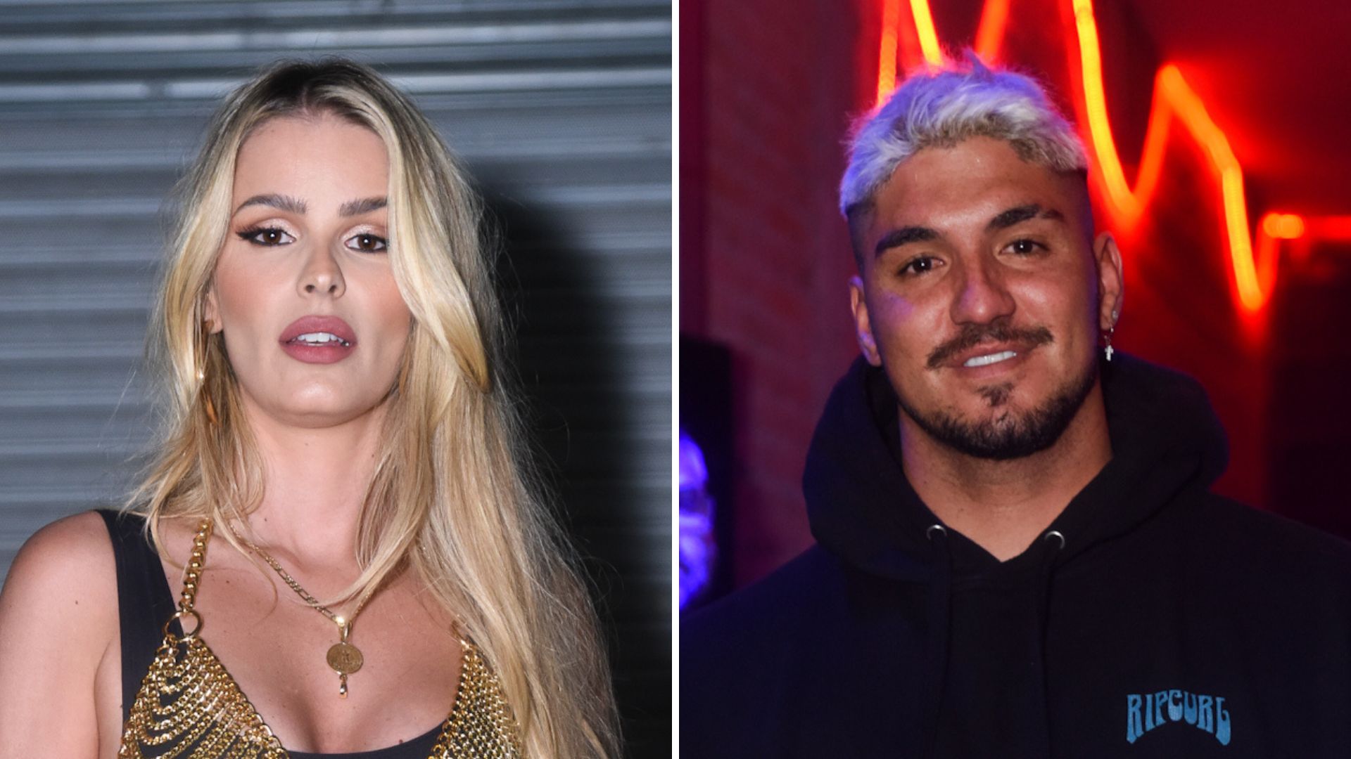 Baba, baby! Com body cavado e look sexy, Yasmin Brunet encontra Gabriel Medina em festa